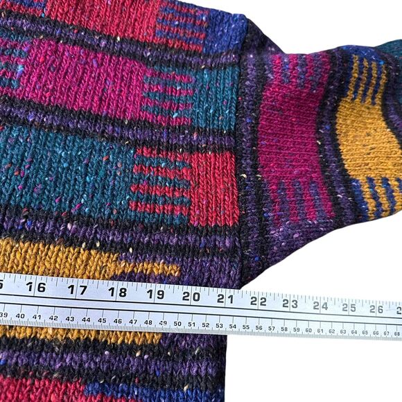 Vintage Banana Republic Safari Travel Sweater Womens Medium Geometric Multi Wool - Picture 7 of 9